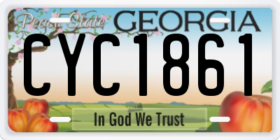 GA license plate CYC1861