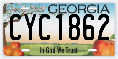 GA license plate CYC1862