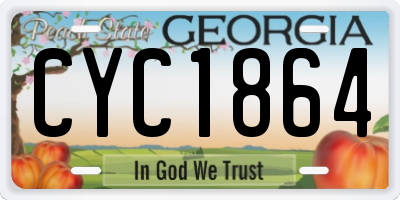 GA license plate CYC1864