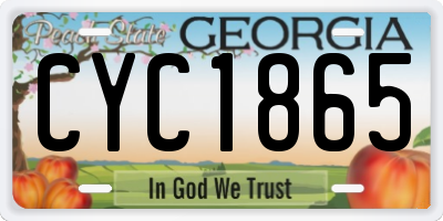 GA license plate CYC1865