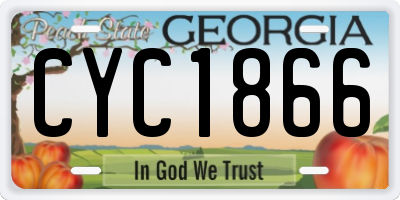 GA license plate CYC1866