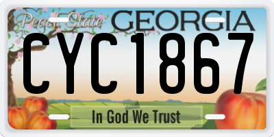 GA license plate CYC1867