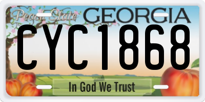 GA license plate CYC1868