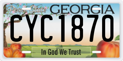 GA license plate CYC1870