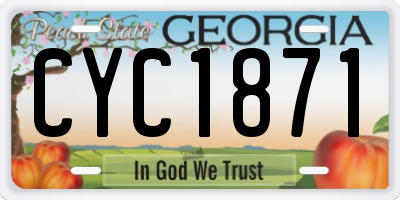 GA license plate CYC1871
