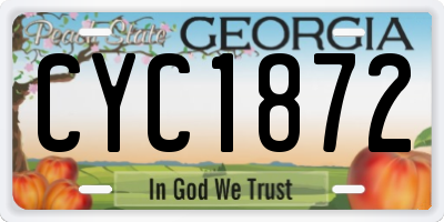 GA license plate CYC1872