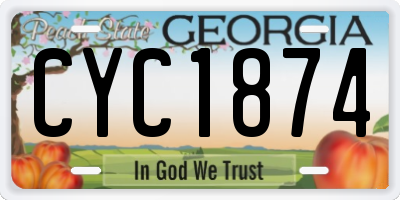 GA license plate CYC1874