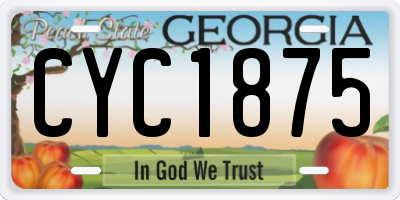 GA license plate CYC1875