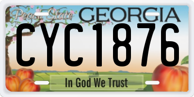 GA license plate CYC1876