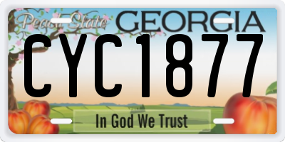 GA license plate CYC1877