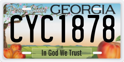 GA license plate CYC1878
