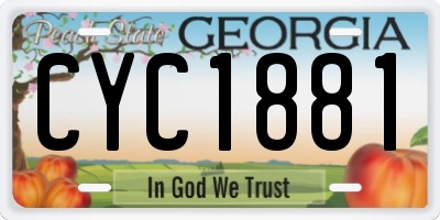 GA license plate CYC1881