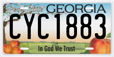 GA license plate CYC1883