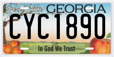 GA license plate CYC1890
