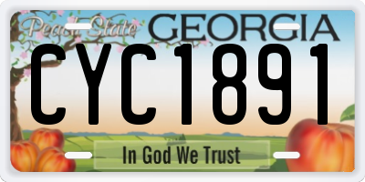 GA license plate CYC1891