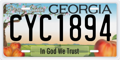 GA license plate CYC1894