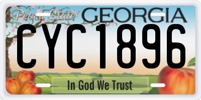 GA license plate CYC1896
