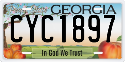 GA license plate CYC1897