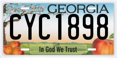 GA license plate CYC1898