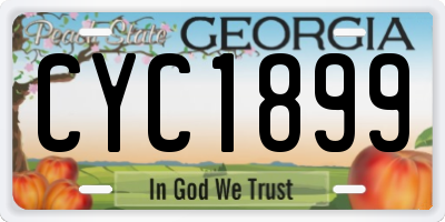 GA license plate CYC1899