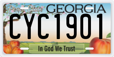 GA license plate CYC1901