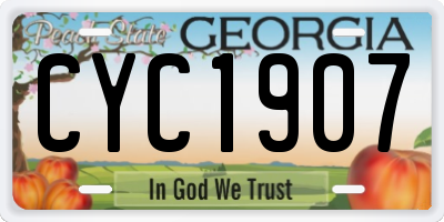 GA license plate CYC1907