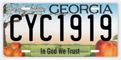 GA license plate CYC1919