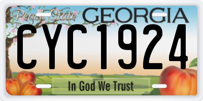 GA license plate CYC1924