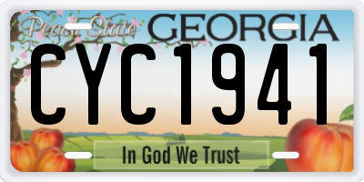 GA license plate CYC1941