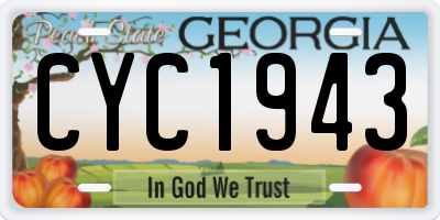 GA license plate CYC1943