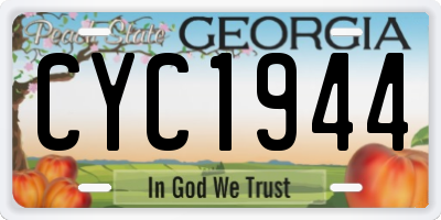 GA license plate CYC1944