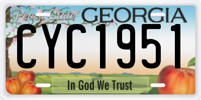 GA license plate CYC1951