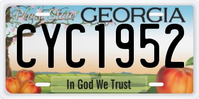 GA license plate CYC1952