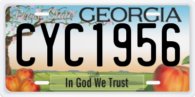 GA license plate CYC1956