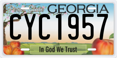 GA license plate CYC1957