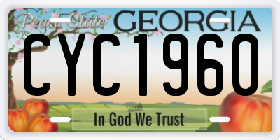 GA license plate CYC1960