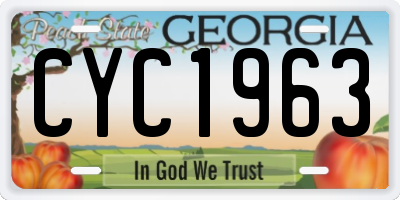 GA license plate CYC1963