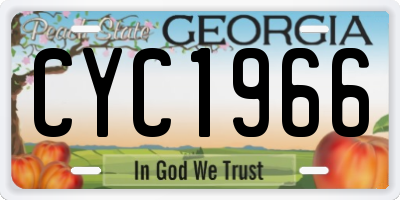 GA license plate CYC1966
