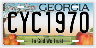 GA license plate CYC1970