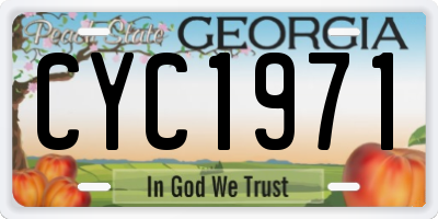 GA license plate CYC1971