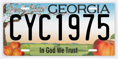 GA license plate CYC1975