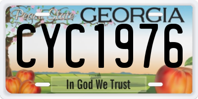 GA license plate CYC1976