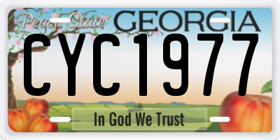 GA license plate CYC1977