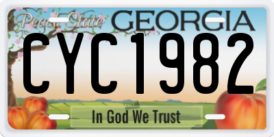 GA license plate CYC1982