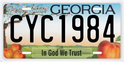 GA license plate CYC1984