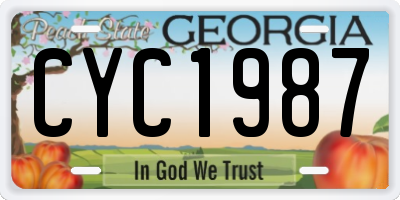 GA license plate CYC1987