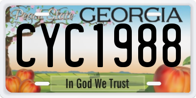 GA license plate CYC1988