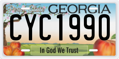 GA license plate CYC1990