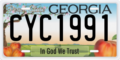 GA license plate CYC1991