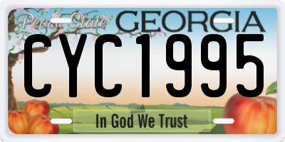GA license plate CYC1995